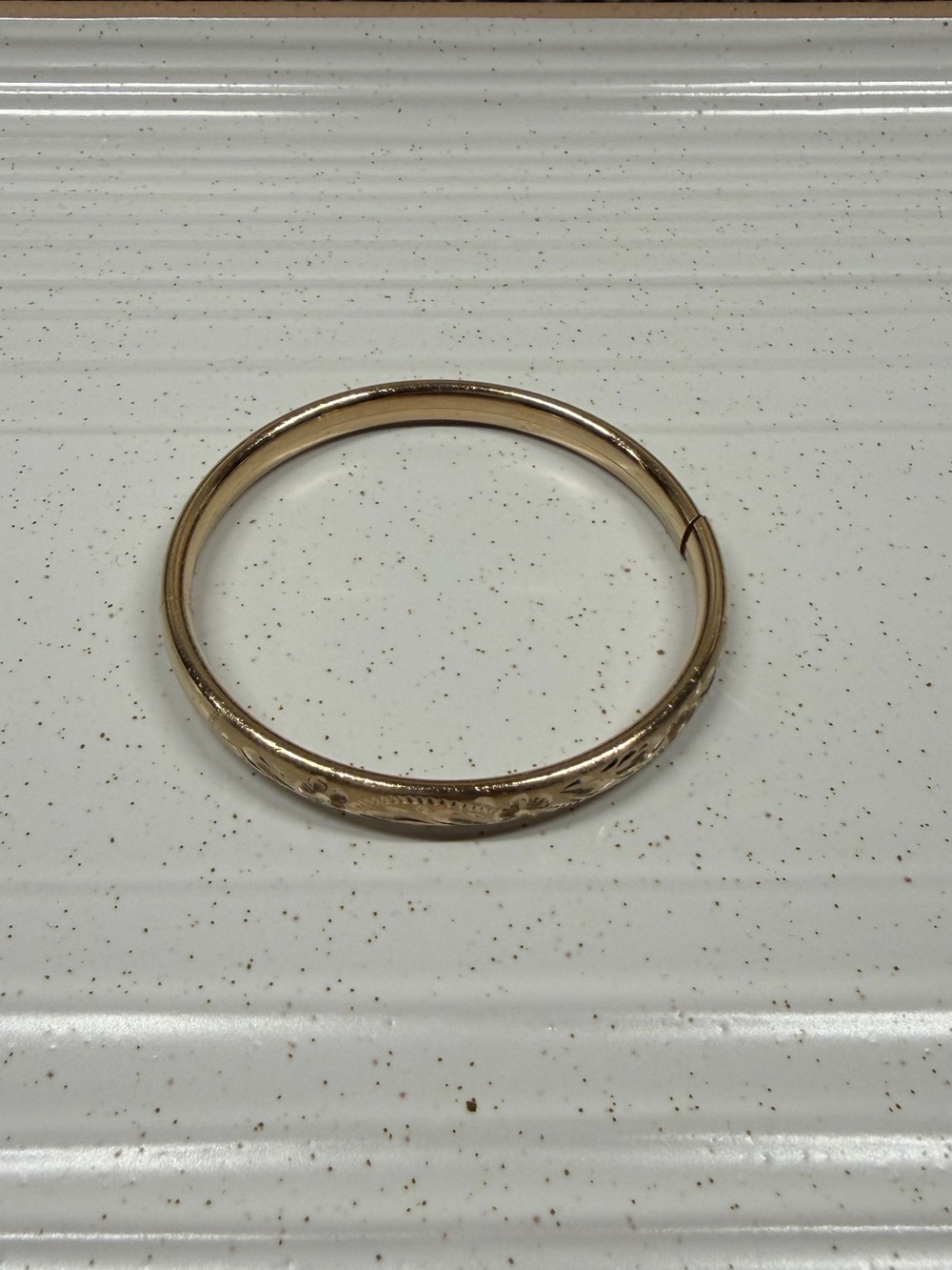 Vintage Kiddie Kraft 14K Gold Filled Floral Etched Baby Bracelet